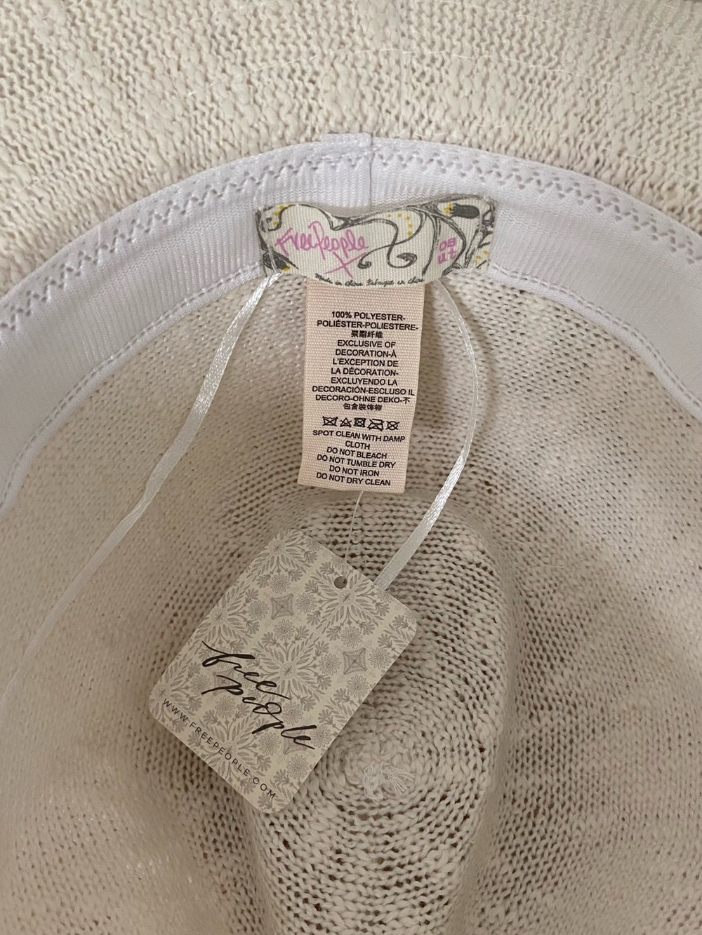 Free People Cream Straw Fedora with Tan Band - Picture 6 of 8